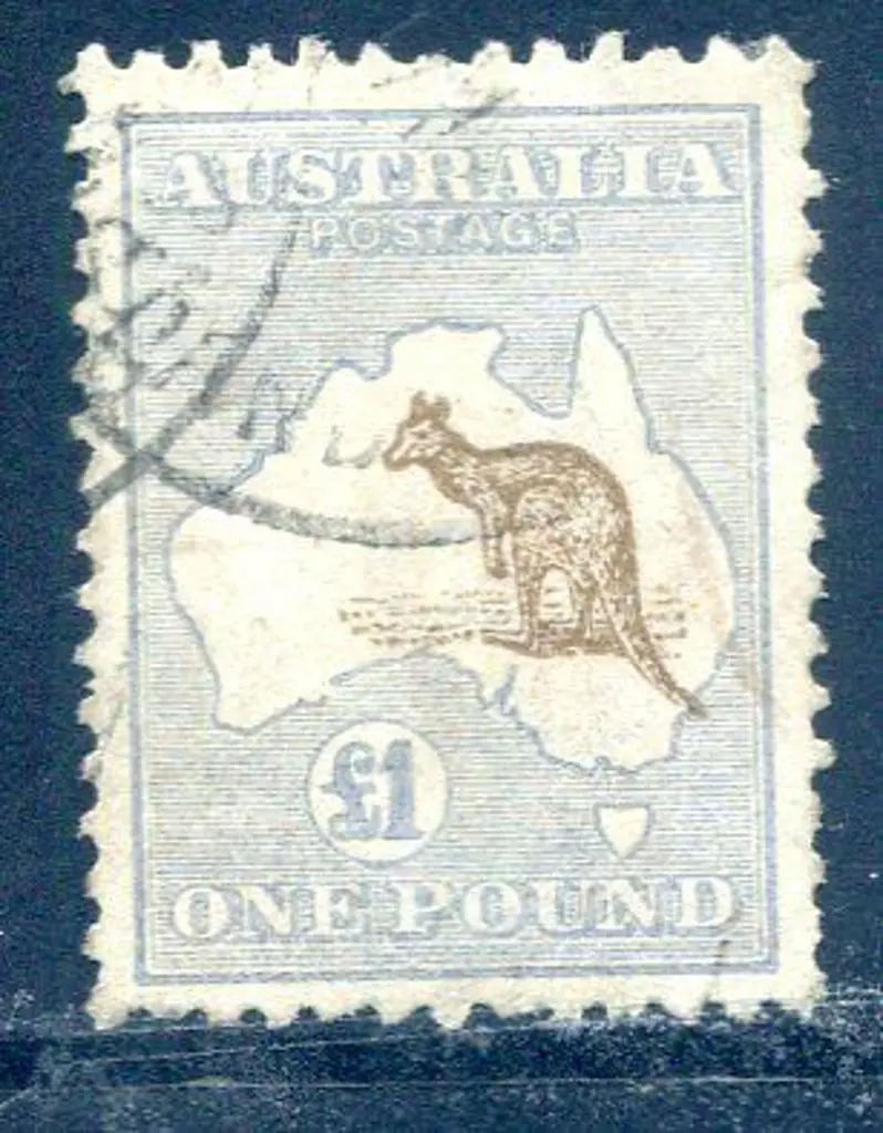 £1 light brown & pale blue with "kangaroo's foot ... Image 1++