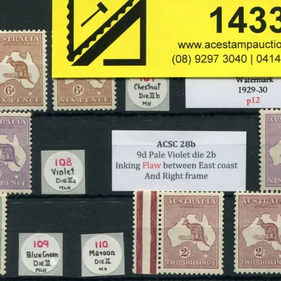 6d chestnut Die IIa & IIb plus 9d violet Die II & ...