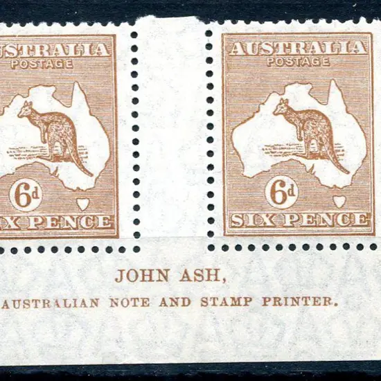 6d chestnut John Ash "N over A" Plate 4 imprint ...