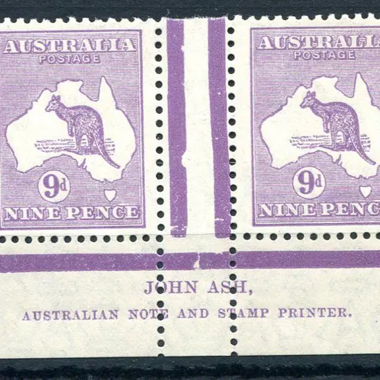 9d red-violet, Plate 3 John Ash "N over N" imprint ...