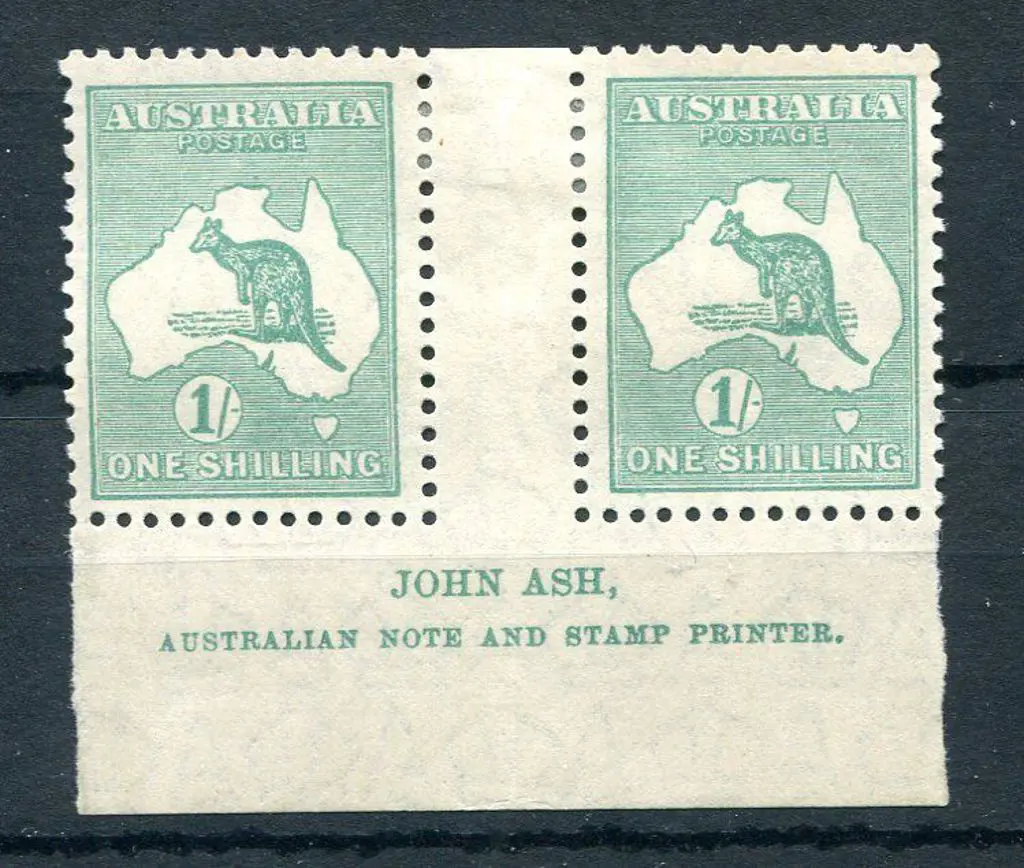 1/- blue-green, Plate 3, "N over A" John Ash ... Image 1++