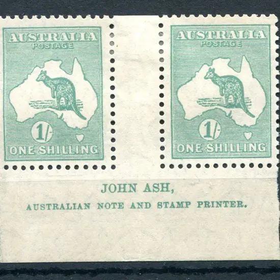1/- blue-green, Plate 3, "N over A" John Ash ...