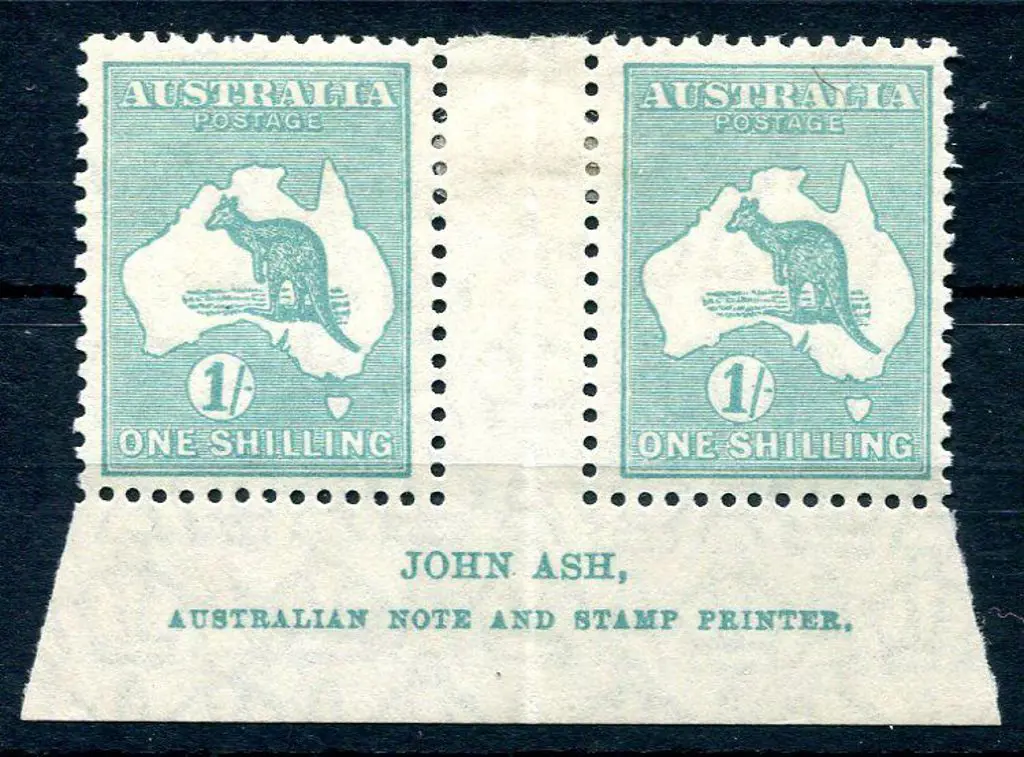 1/- blue-green, Plate 4 John Ash imprint "N" over ... Image 1++