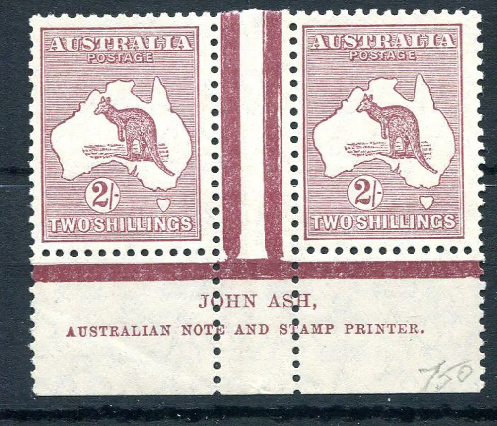 2/- pale maroon John Ash "N over N" imprint pair. ... Image 1++