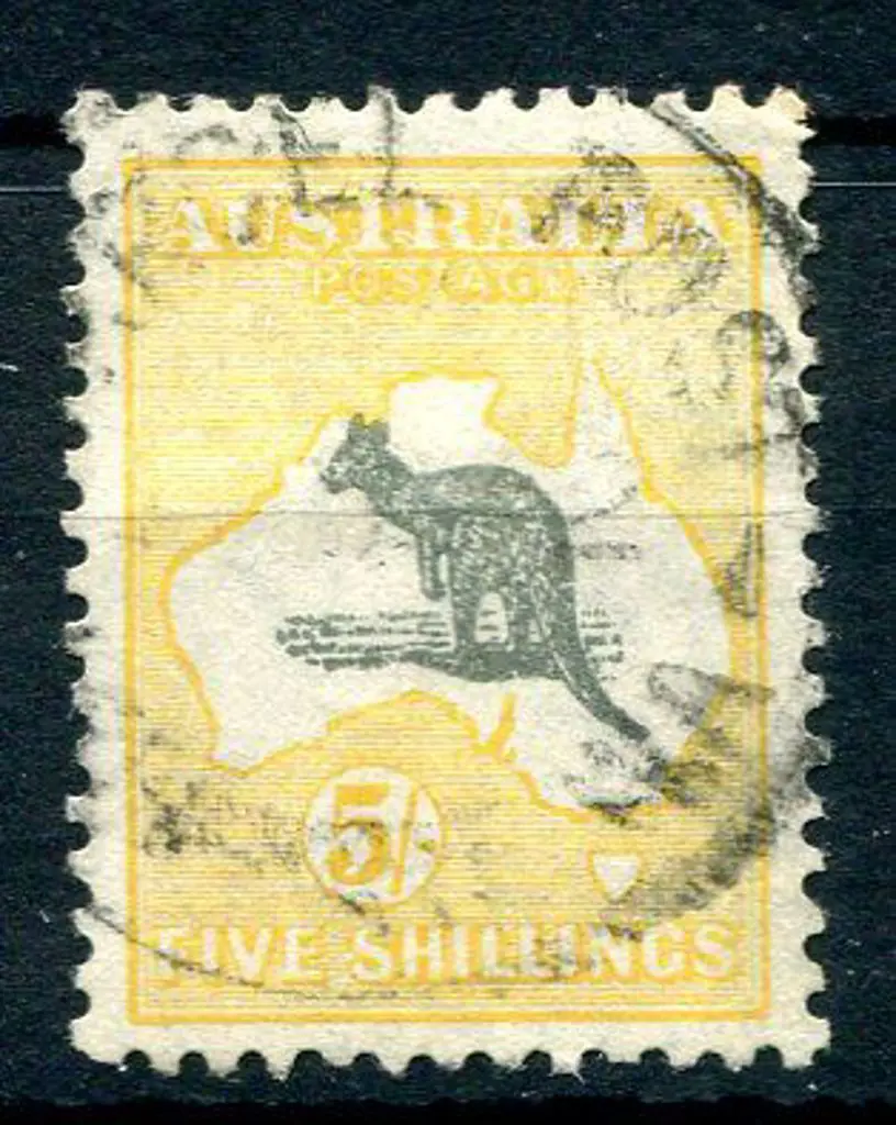 5/- greyish-black & yellow-orange. Used with ... Image 1++