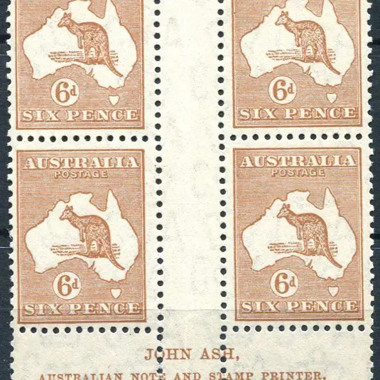6d chestnut, Plate 3 John Ash "N over N" imprint ...