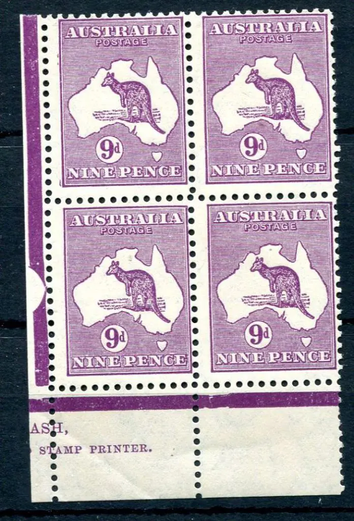 9d violet in lower left selvedge part imprint ... Image 1++