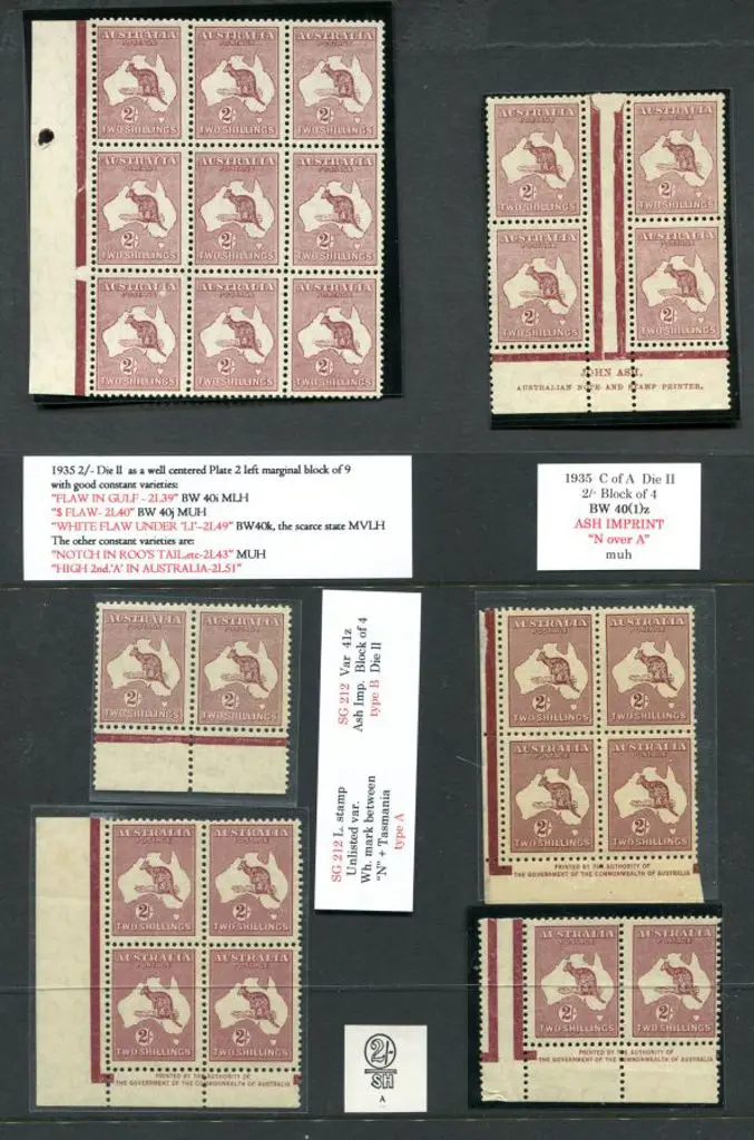 2/- maroon in multiples comprising left marginal ... Image 1++