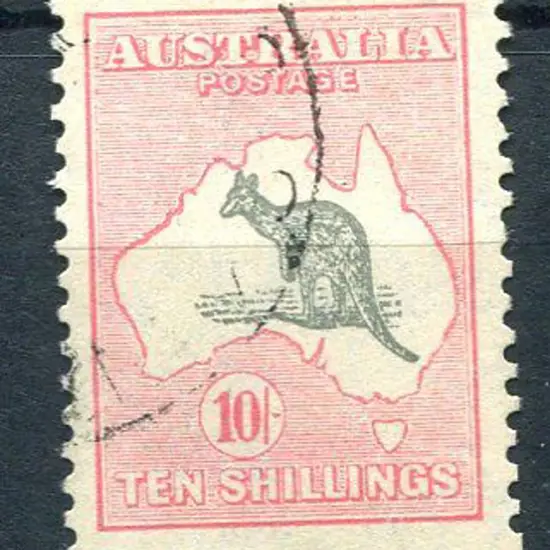 10/- grey & pink. Lightly postally used with ...
