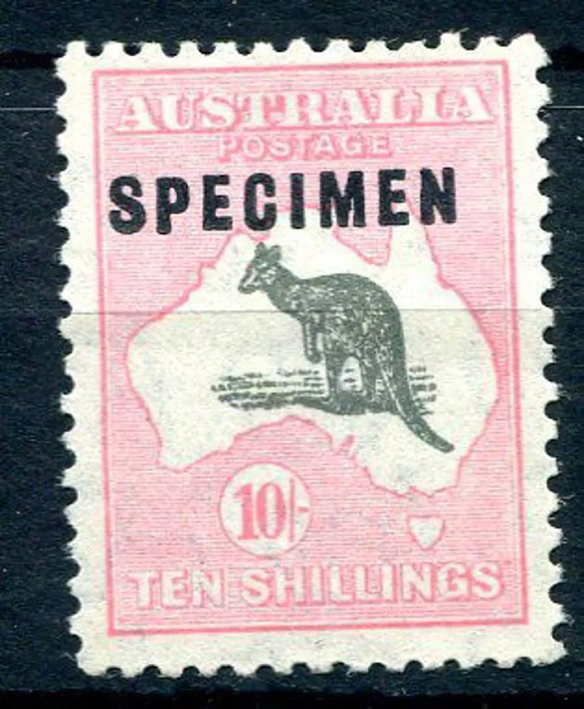 10/- grey & pink ovptd "SPECIMEN" type C. Very ... Image 1++