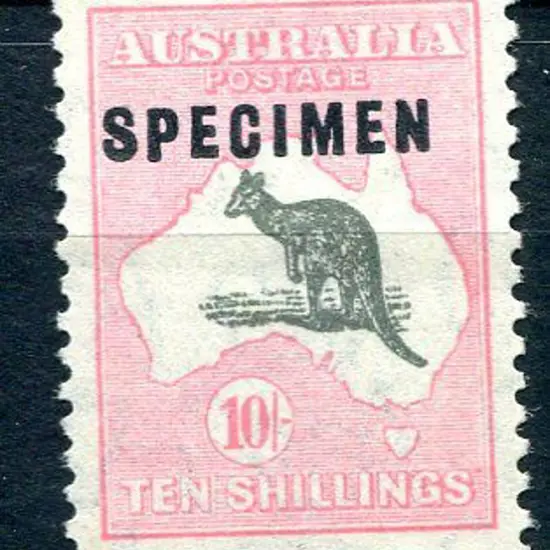 10/- grey & pink ovptd "SPECIMEN" type C. Very ...