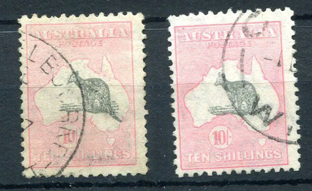 10/- grey & pink fine used with crisp Melbourne ... Image 1++