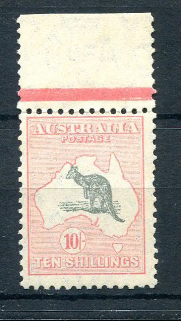 10/- grey & pink. MUH, centred high but ... Image 1++