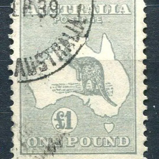 £1 grey fine used. A couple of shortish perfs at ...