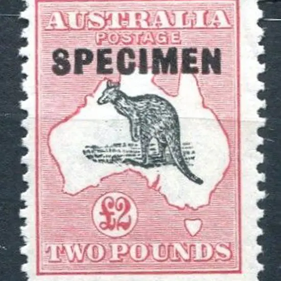£2 grey black & rose-crimson ovptd "SPECIMEN" Type ...