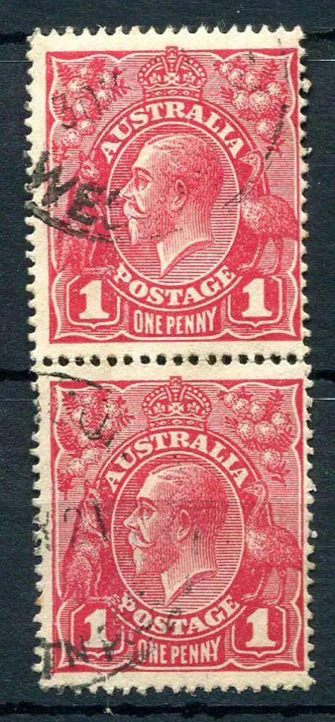 1914-20 Single Watermark 1d carmine aniline vert ... Image 1++