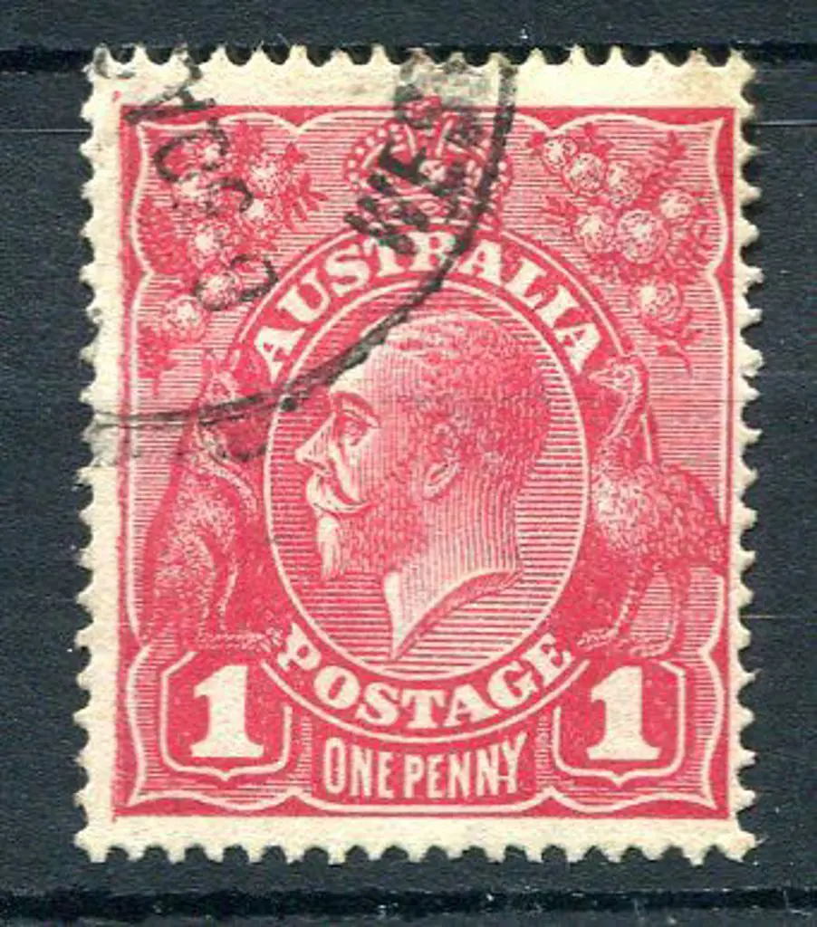 1914-20 Single Watermark 1d carmine aniline with ... Image 1++