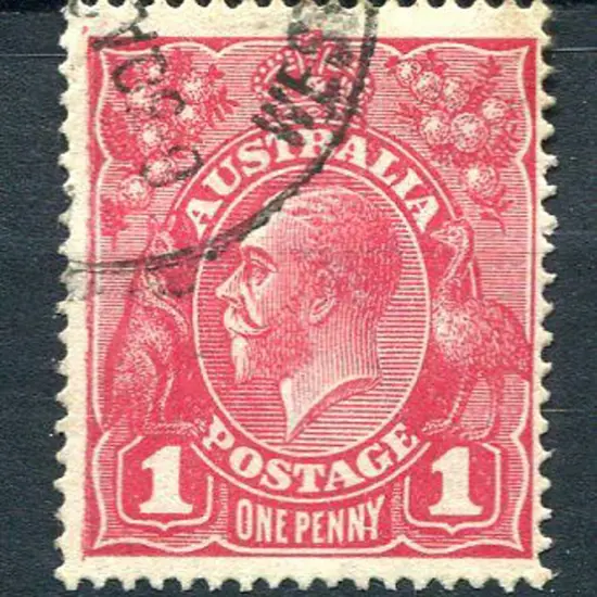 1914-20 Single Watermark 1d carmine aniline with ...