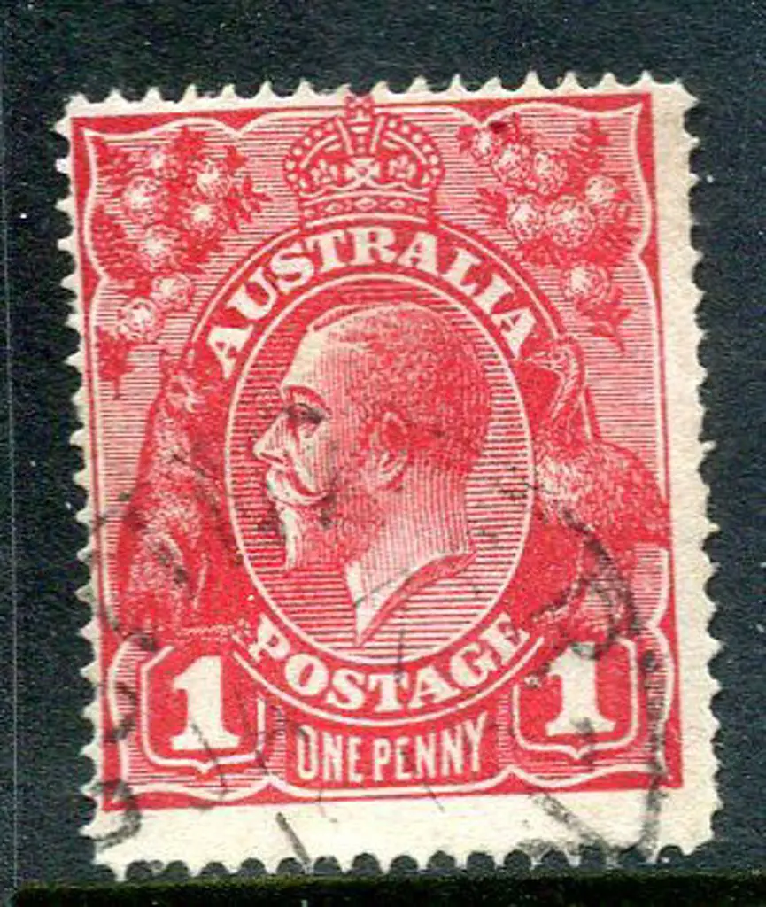 1914-20 Single Watermark 1d carmine-red (G1) with ... Image 1++