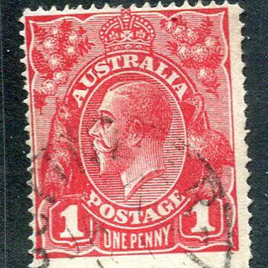 1914-20 Single Watermark 1d carmine-red (G1) with ...
