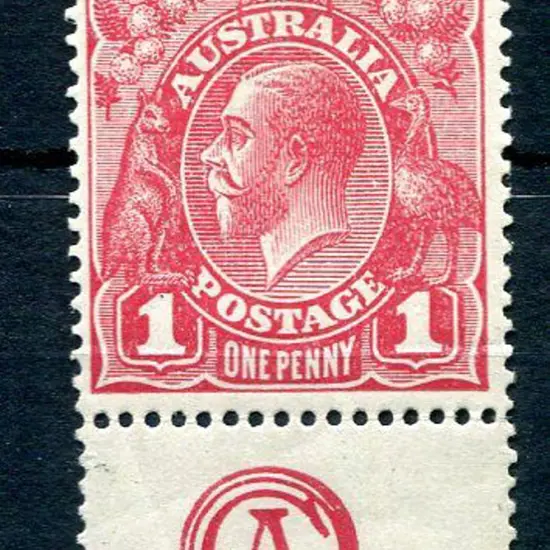 1914-20 Single Watermark 1d carmine-rose (G30) ...