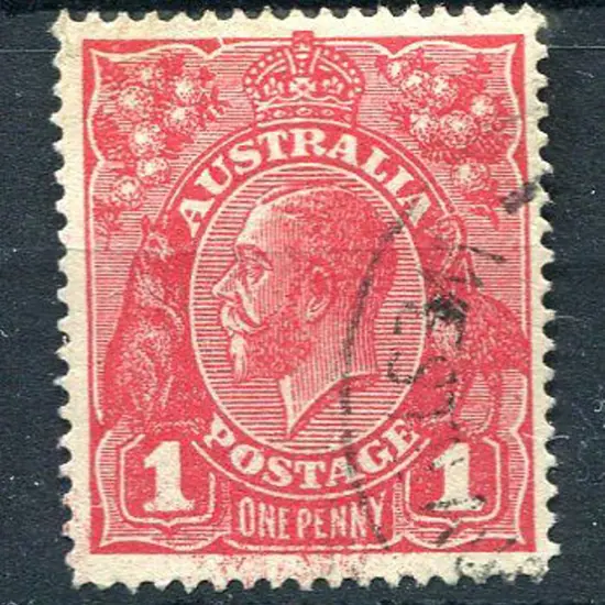 1914-20 Single Watermark 1d deep red, Die III with ...