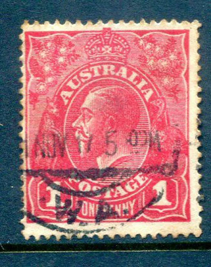 1914-20 Single Watermark 1d deep red-aniline (G ... Image 1++