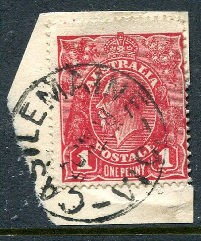 1914-20 Single Watermark 1d maroon (G77) on rough ... Image 1++