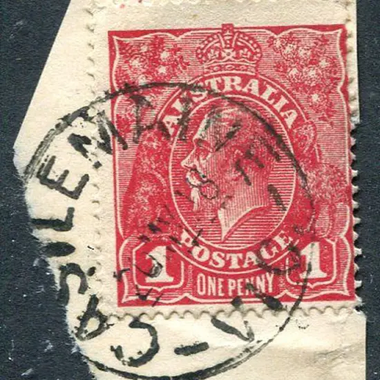 1914-20 Single Watermark 1d maroon (G77) on rough ...