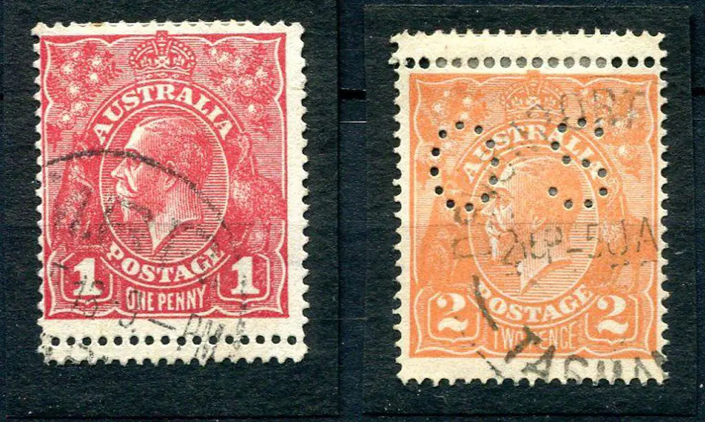 1914-20 Single Watermark 1d red on rough paper & ... Image 1++