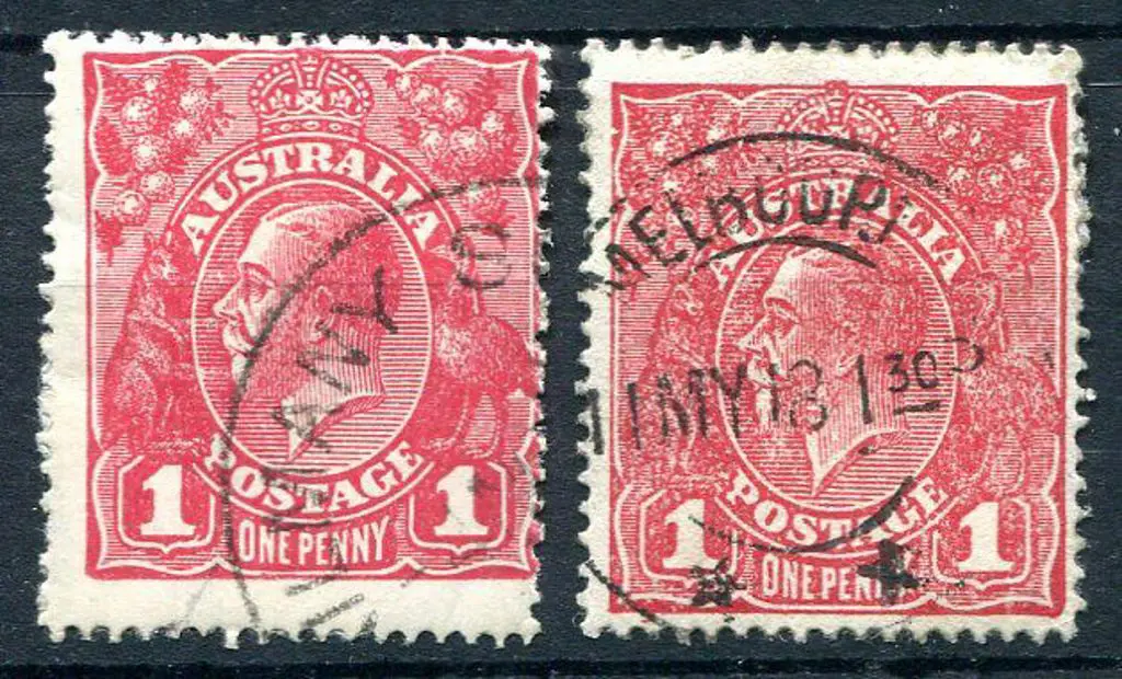 1914-20 Single Watermark 1d red, Die II ... Image 1++