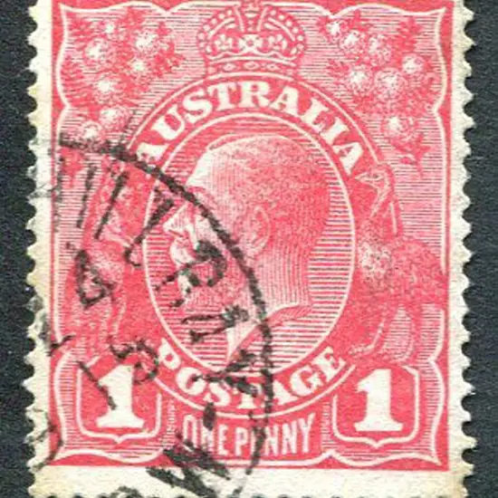 1914-20 Single Watermark 1d salmon red, Die II. ...