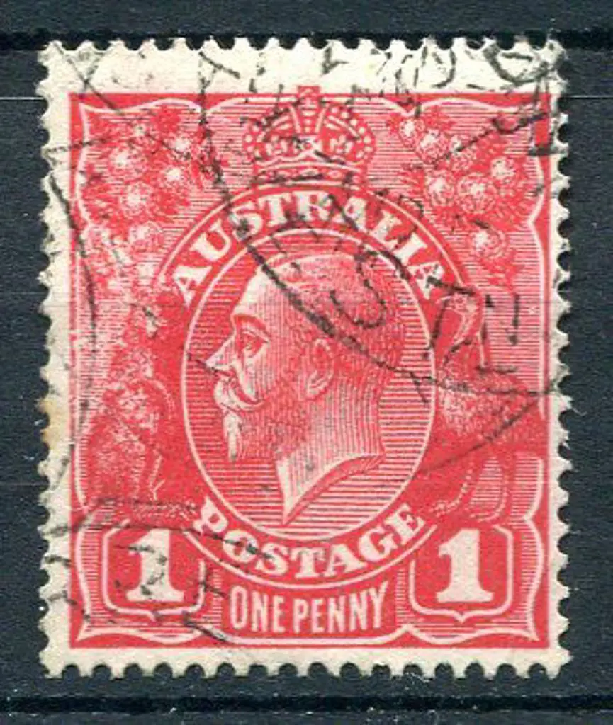 1914-20 Single Watermark 1d scarlet aniline with ... Image 1++