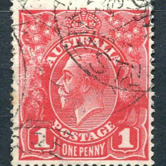 1914-20 Single Watermark 1d scarlet aniline with ...