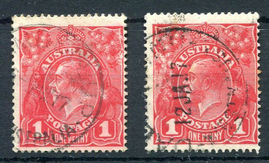 1914-20 Single Watermark 1d scarlet aniline with ... Image 1++