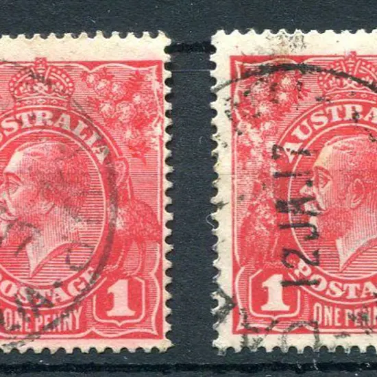 1914-20 Single Watermark 1d scarlet aniline with ...