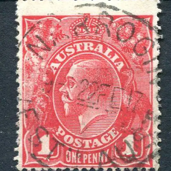 1914-20 Single Watermark 1d scarlet aniline with ...