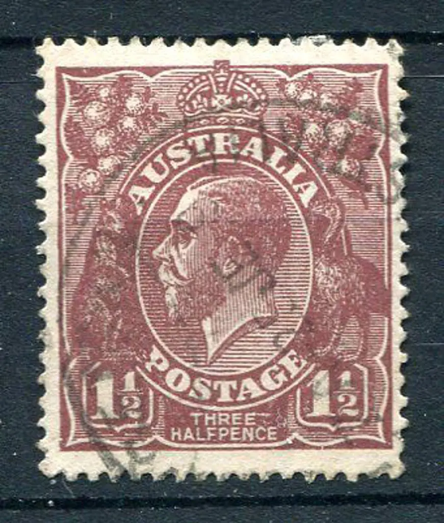 1914-20 Single Watermark 1½d purple-brown with ... Image 1++