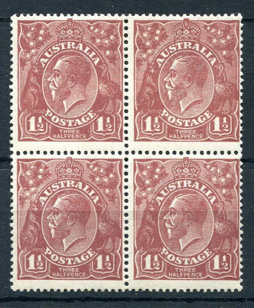 1914-20 Single Watermark 1½d bright red-brown ... Image 1++