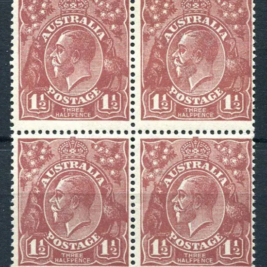 1914-20 Single Watermark 1½d bright red-brown ...
