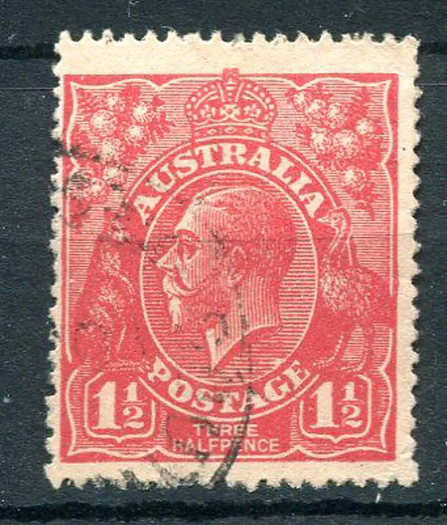 1914-20 Single Watermark 1½d deep red with ... Image 1++