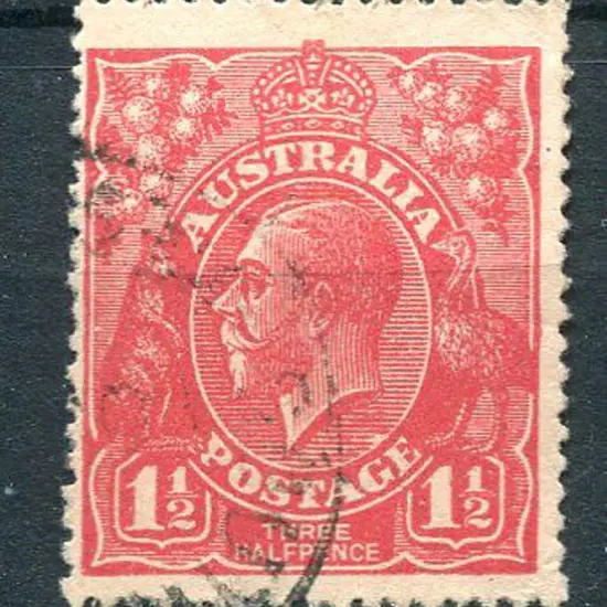 1914-20 Single Watermark 1½d deep red with ...