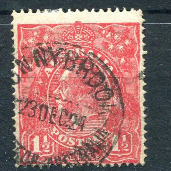 1914-20 Single Watermark 1½d red with "substituted ...