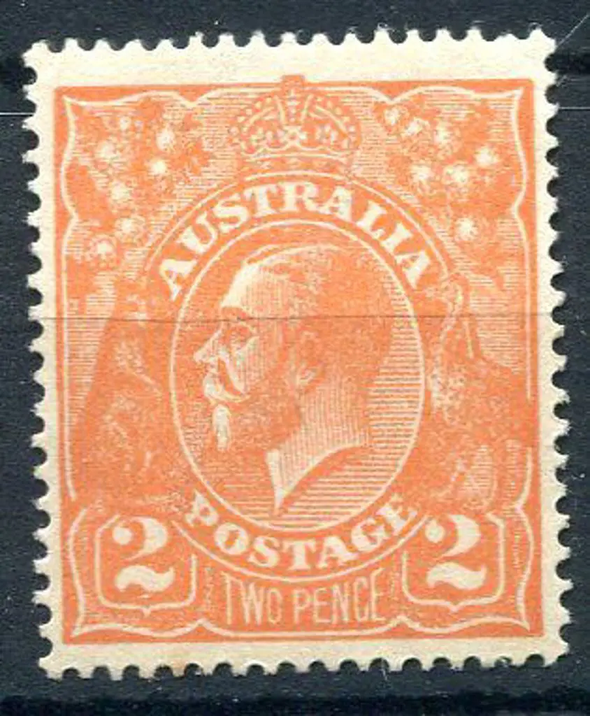 1914-20 Single Watermark 2d orange, electro 8A ... Image 1++