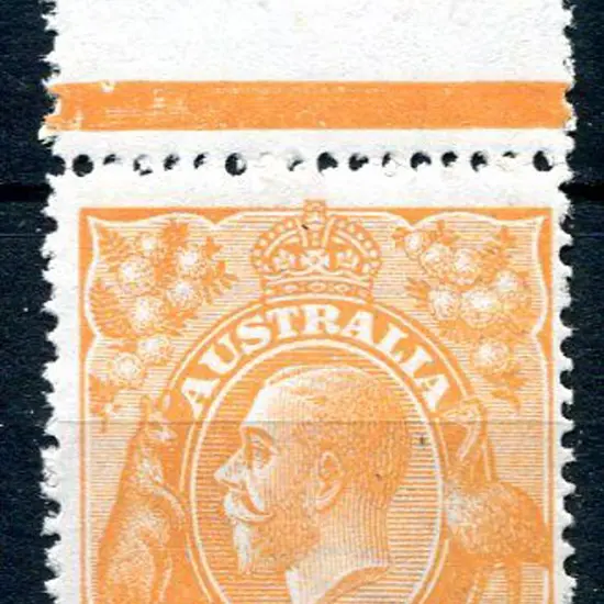 1914-20 Single Watermark 4d orange top margin ...