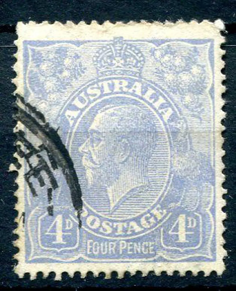 1914-20 Single Watermark 4d dull ultramarine with ... Image 1++