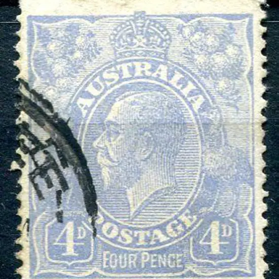 1914-20 Single Watermark 4d dull ultramarine with ...