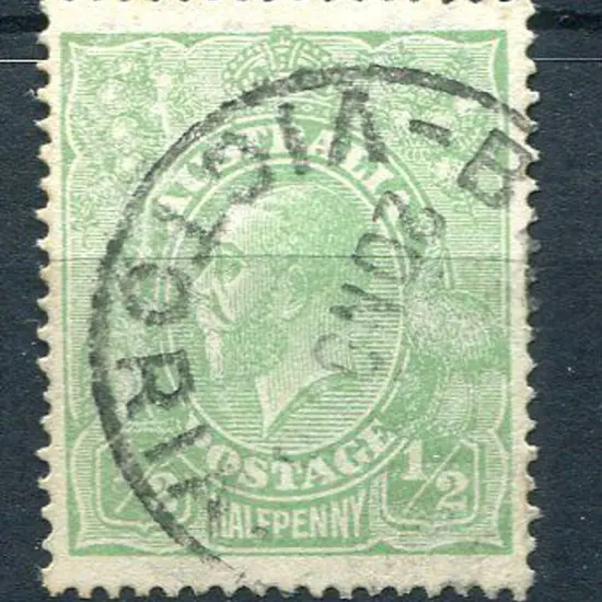 1918-20 Large Multiple Watermark ½d green, comb ...