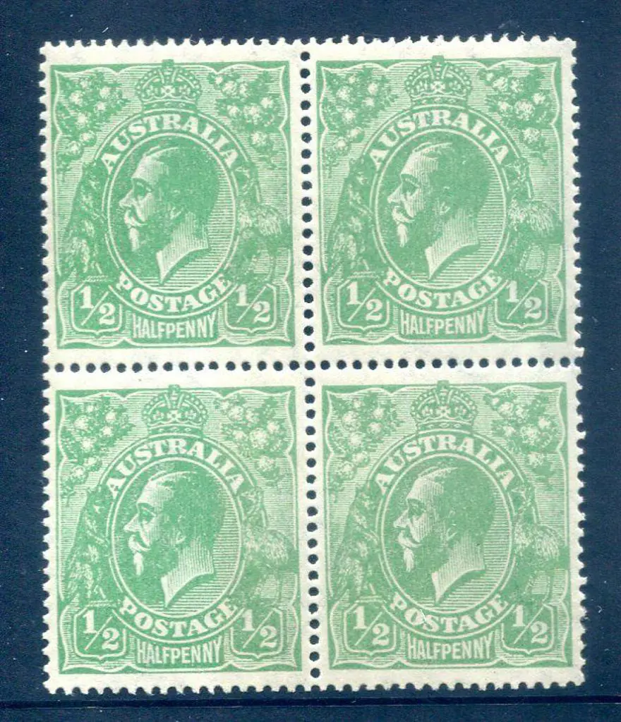 1918-20 Large Multiple Watermark ½d pale ... Image 1++
