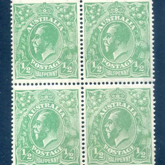 1918-20 Large Multiple Watermark ½d pale ...